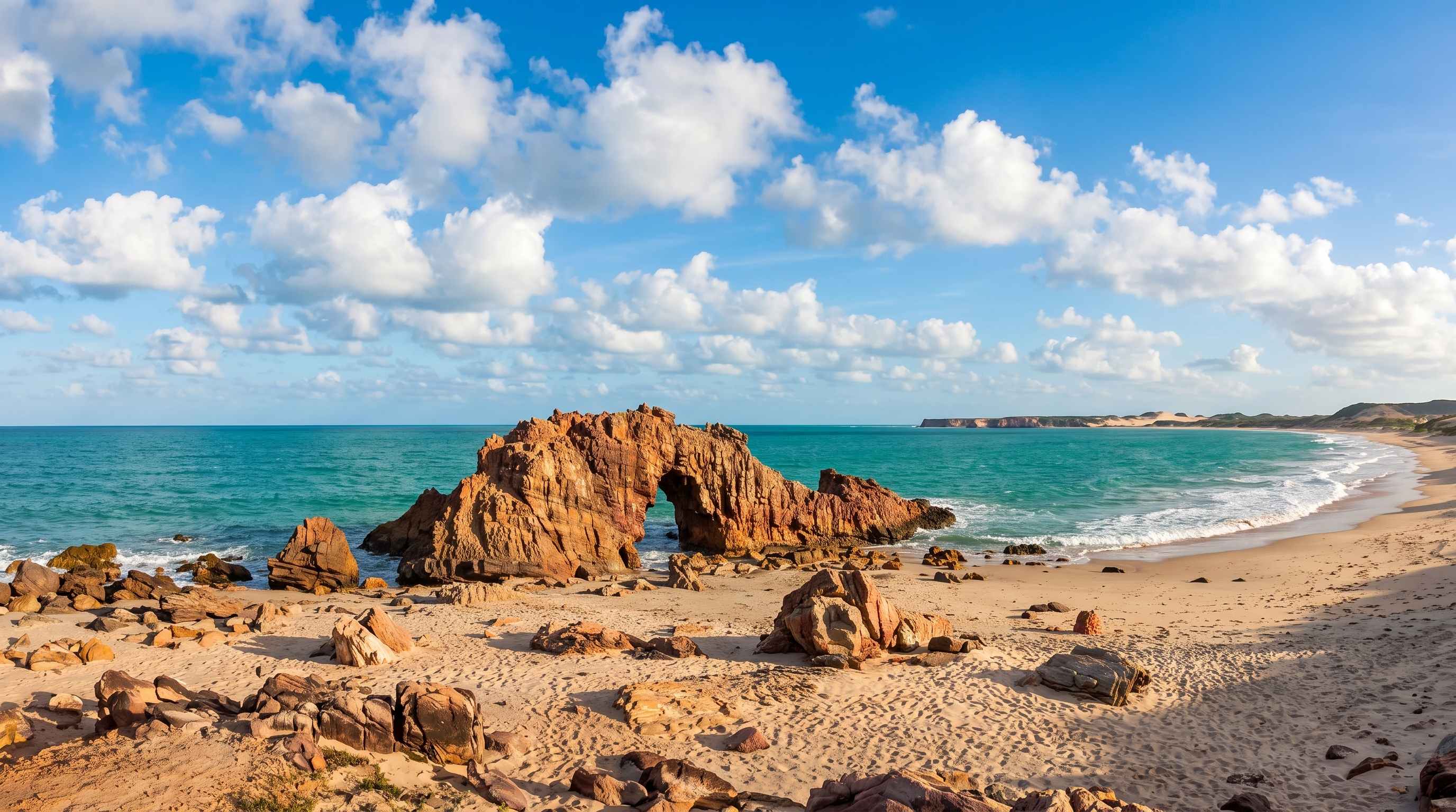 Praia com coqueiros